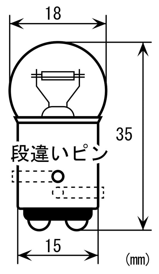G18 BAY15D 12V18/5W Red Bulb for Tail Lamp, 1 pc.