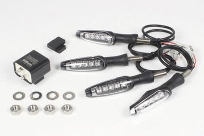 Streamline LED Turn Signal Set Universal M8 ・ Matte Black Body Clear Lens