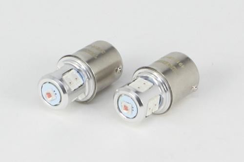 オレンジLEDウインカーバルブ G18 BAU15S対応 12V1W 2個入り(角度ピン)