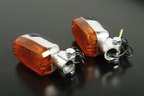 Square S Aluminum Blinker Kit, Orange, Set of 2, Universal