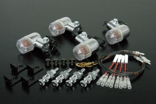 Round S Aluminum Blinker Kit, Clear, 4-Piece Set for Monkey, Gorilla, APE50/100