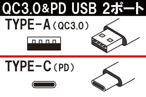 USB charger (cigarette lighter socket type) (2-port Type-A/C)