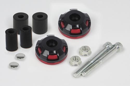 2-Piece Handlebar End Red/Black for Inner Diameter approx. φ18/φ13 Universal