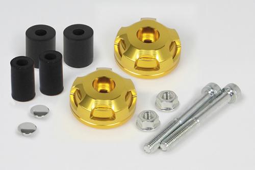 2ピースハンドルバーエンド ゴールド/ゴールド 内径約φ18/φ13用 汎用