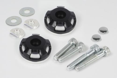 2ピースバーエンド シルバー/ブラック ノーマルハンドルパイプ用 GROM グロム/クロスカブ/PCX等