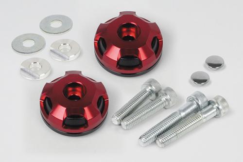 2-Piece Bar Ends Black/Red for Stock Handlebars GROM/Cross Cub/PCX, etc.