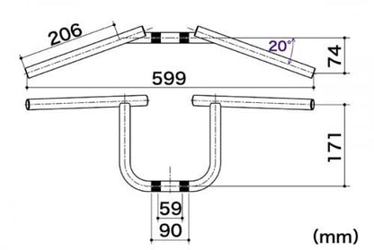 Steering Handlebar Pipe BAT Type (Type 1 / Chrome)