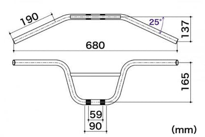 Semi-racing up-type (plated) steering handle pipe