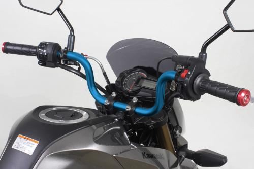 Aluminum Steering Handlebar Pipe Middle Up/Type 3 Matte Blue Universal (φ22.2)