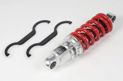 Rear Shock Absorber, Ride Height/Preload Adjustable, Chrome/Red, 240-255mm, GROM MSX125
