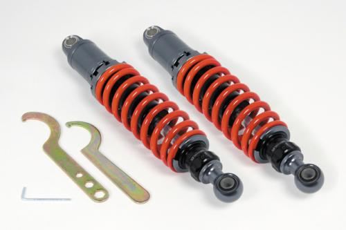 CNC Machined Rear Shock Absorbers Gunmetal/Red 320-340mm W650 W800