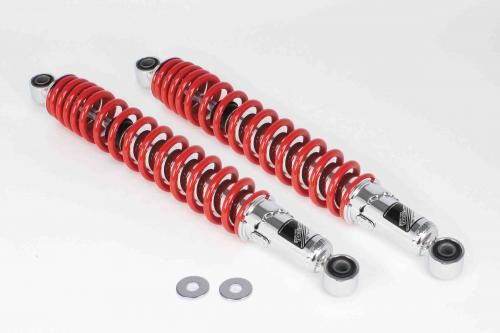 リアショックアブソーバー クロムメッキ/レッド 370mm 2本セット CT125