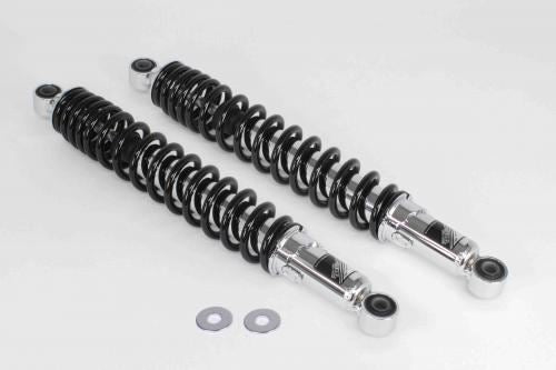 Rear Shock Absorber Chrome/Black 370mm 2-piece Set for CT125 Cross Cub 50/110 Super Cub 50/110