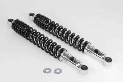 Rear Shock Absorber Chrome/Black 370mm 2-piece Set for CT125 Cross Cub 50/110 Super Cub 50/110