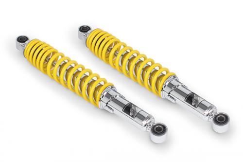 リアショックアブソーバー クロムメッキ/イエロー 345mm 2本セット スーパーカブ50/110