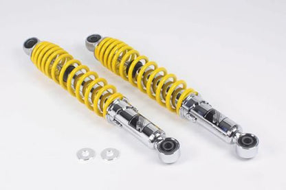 Rear Shock Absorbers, Chrome/Yellow, 330mm, Set of 2, Super Cub 110