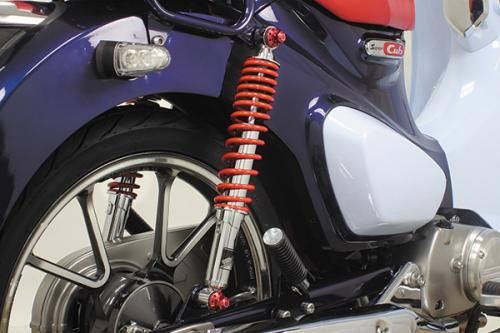 リアショックアブソーバー クロムメッキ/レッド 345mm 2本セット スーパーカブC125