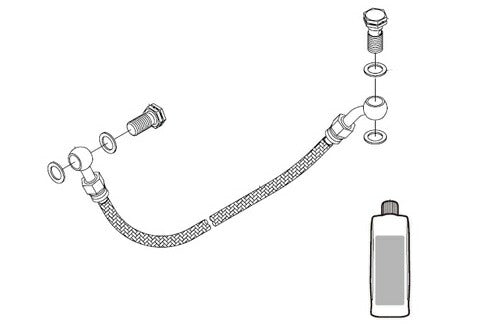 リアブレーキホースキット 420mm ブレンボ社製2Pキャリパー用 モンキー/ゴリラ/BAJA