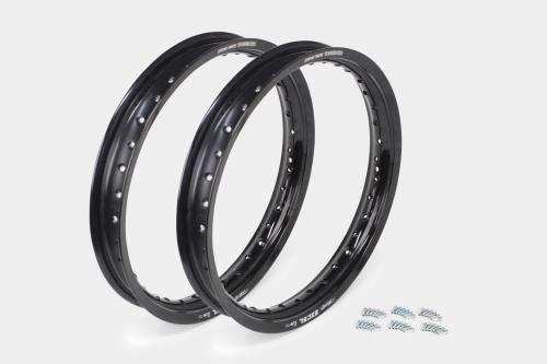 EXCEL社製17インチアルミワイドホイールリムキット 前後1.85 ブラック クロスカブ/110 スーパーカブ110