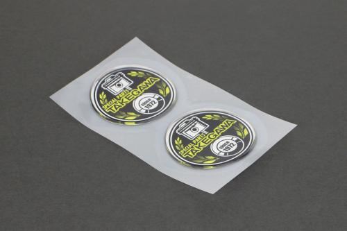 TAKEGAWA円形エンブレム イエロー φ62mm 2枚セット 汎用