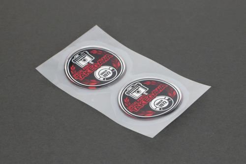 TAKEGAWA Round Emblem Red φ62mm Set of 2 Universal