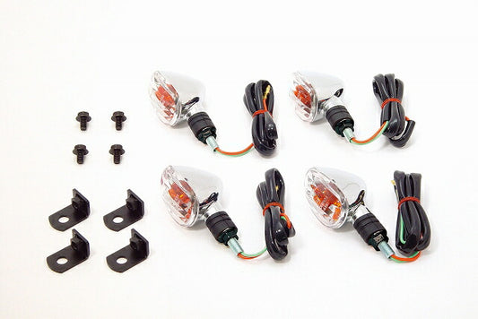 ストリームライン ウインカー セット (ブラック/8mm) エイプ50/100専用 (12V10W)