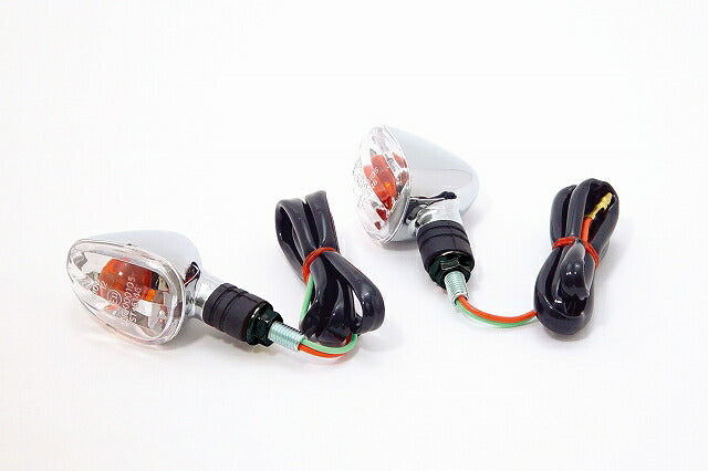 ストリームラインウインカーセット (メッキ/8X20mm) 12V車 汎用(12V10W/15W･2個1セット)