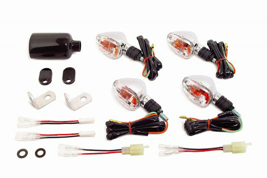 ストリームライン ウインカーセット (メッキ/8mm) KSR110/KSR-1/KSR-2 (12V10W)