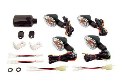 ストリームライン ウインカーセット (ブラック/8mm) KSR110/KSR-1/KSR-2 (12V10W)