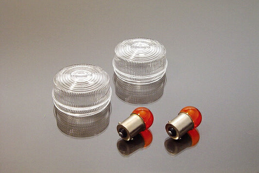 ウインカーレンズセット (クリヤー/2個1セット) 6Vモンキー (6V/8Wオレンジバルブ付)
