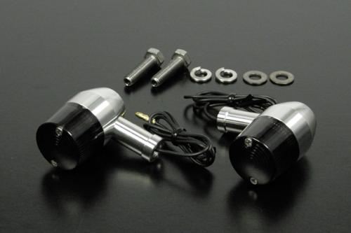Machined Aluminum Turn Signal Set, Short Stay, Type B, M10 Female Thread, Smoked, Set of 2, Universal