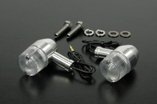 Machined Aluminum Blinker Set Short Stay B-Type M10 Female Thread Clear 2-Piece Set Universal