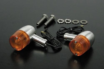 アルミ削り出しウインカーセット ショートステー Cタイプ M10メネジ オレンジ 2個セット 汎用