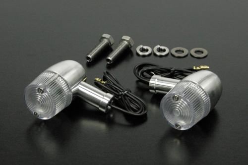Machined Aluminum Blinker Set, Short Stay, C-Type, M10 Female Thread, Clear, Set of 2, Universal