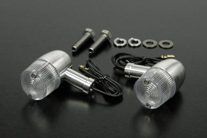 Machined Aluminum Blinker Set, Short Stay, C-Type, M10 Female Thread, Clear, Set of 2, Universal
