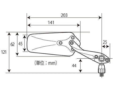 左右セット ガセットミラー 10mm 正ネジ メッキ/メッキ 左右 セット