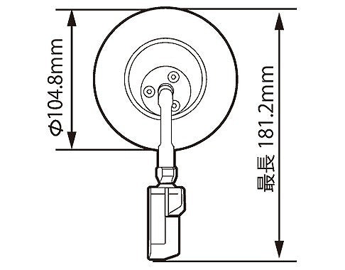 バレンネオミラーC 左右セット ブラック 14.17～18mm シルバー鏡