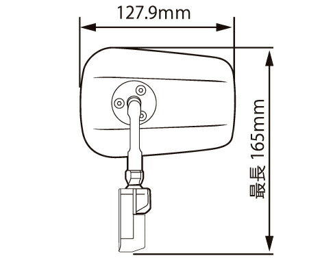 バレンネオミラーS 左右セット ブラック 14.17～18mm シルバー鏡