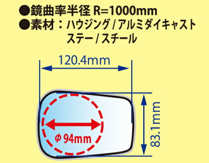 バレンネオミラーS 左右セット シルバー 14.17～18mm シルバー鏡