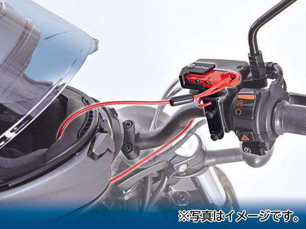 ヘルメット用ワイヤーロック ストレート レッド