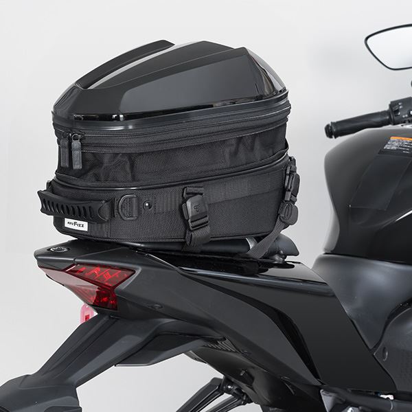 MOTO FIZZ モトフィズ シェルシートバッグM グロスブラック 10-14L