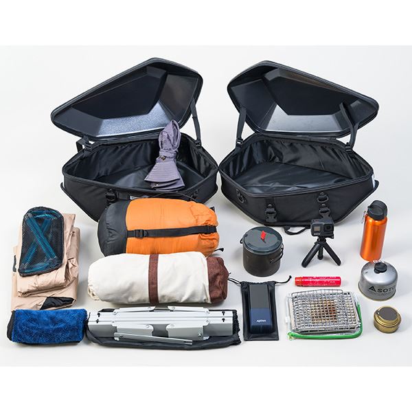 MOTO FIZZ モトフィズ カービングシェルケース2 サイドバッグ エンボスブラック 32L