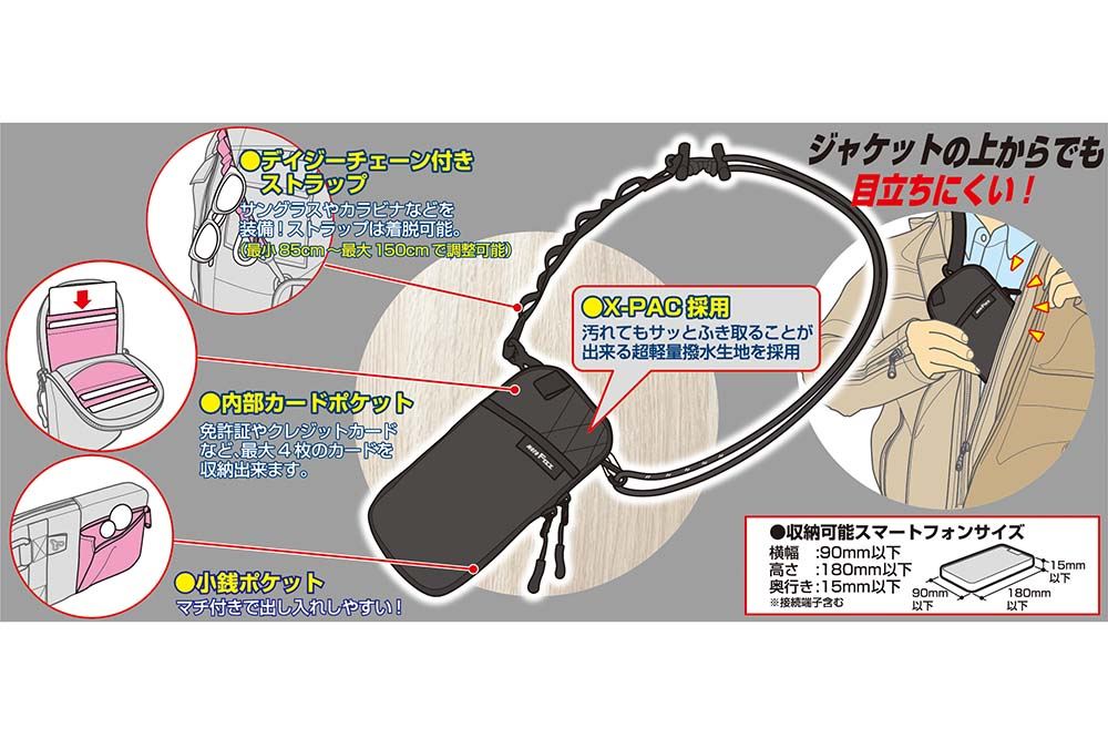 スマートライドサコッシュ ブラック 190(H)×100(W)×15(D)mm