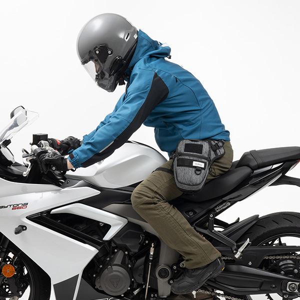 MOTO FIZZ モトフィズ ライディングホルスター ボディバッグ グレー 2.8 L -4.6L
