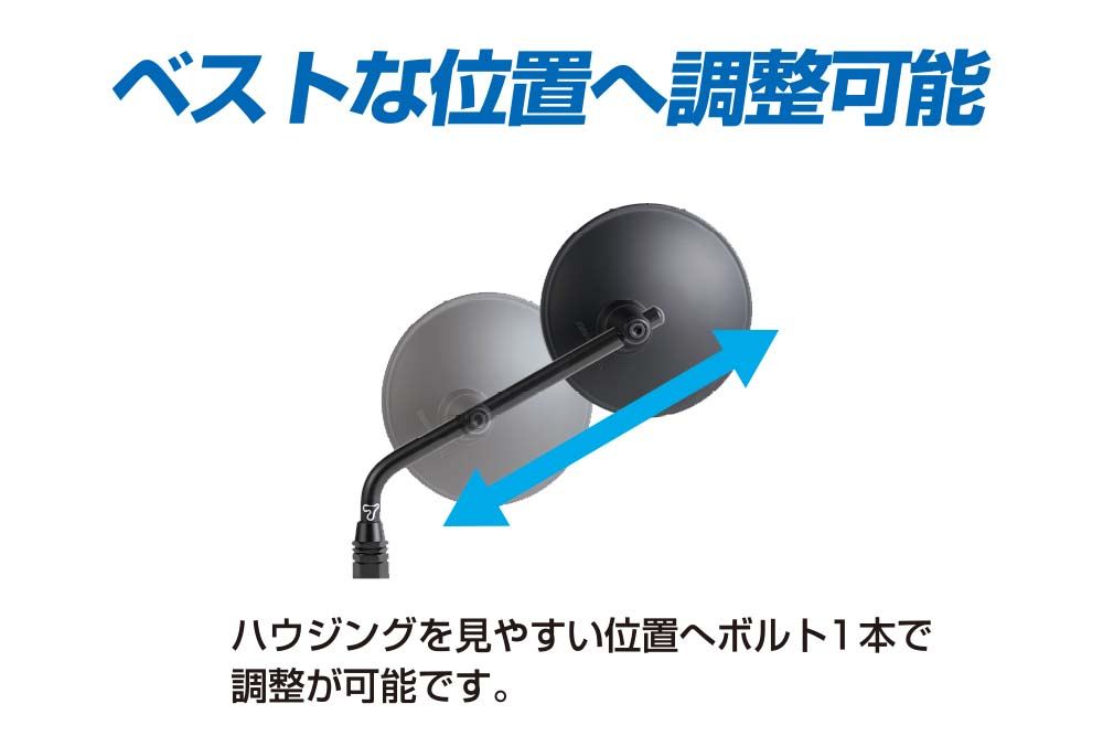 トラッドミラーEX ブラック 10mm/正ネジ 1個