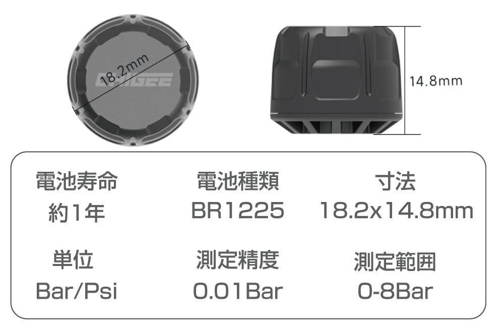 タイヤ空気圧センサー（前後入り）