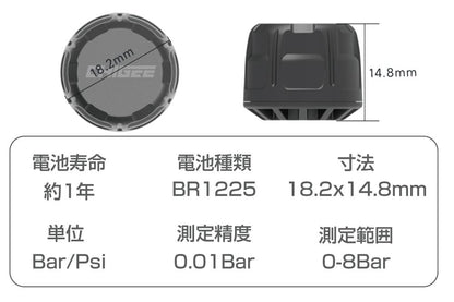 タイヤ空気圧センサー（前後入り）