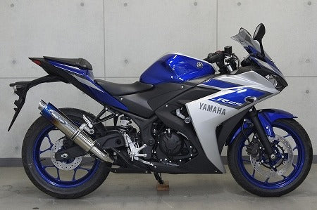 スリップオンマフラー 焼チタンスラッシュエンド YZF-R25 YZF-R3 政府認証