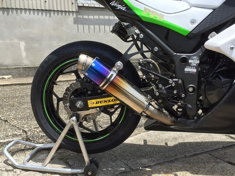 レーシングフルエキゾースト JP250仕様 焼チタン ステンレスパイプ Ninja250 ニンジャ250