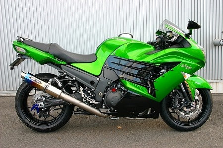 レーシングフルエキゾーストマフラー 焼チタンスラッシュエンド ZX-14R'12~15